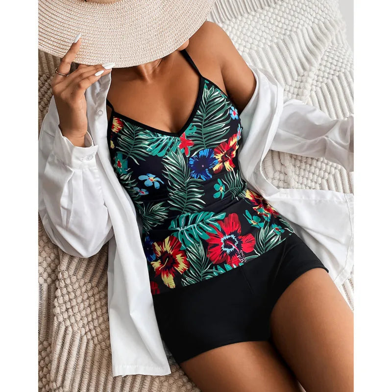Tankini Floral Two Piece Swimsuit