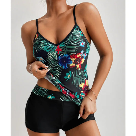 Tankini Floral Two Piece Swimsuit
