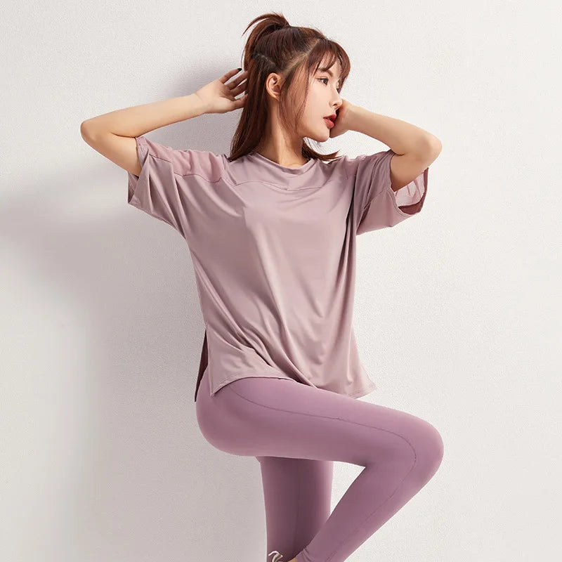 Mesh Sleeve Loose Fit Gym/Yoga Workout Shirt