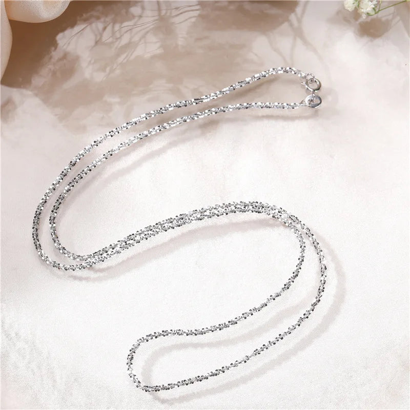 S925 Sterling Silver Sparkling Clavicle Chain