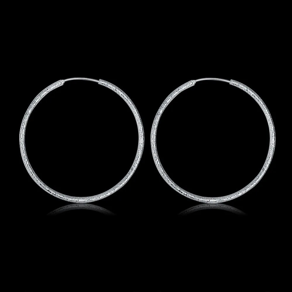 925 Sterling Silver Simple Hoop Earrings