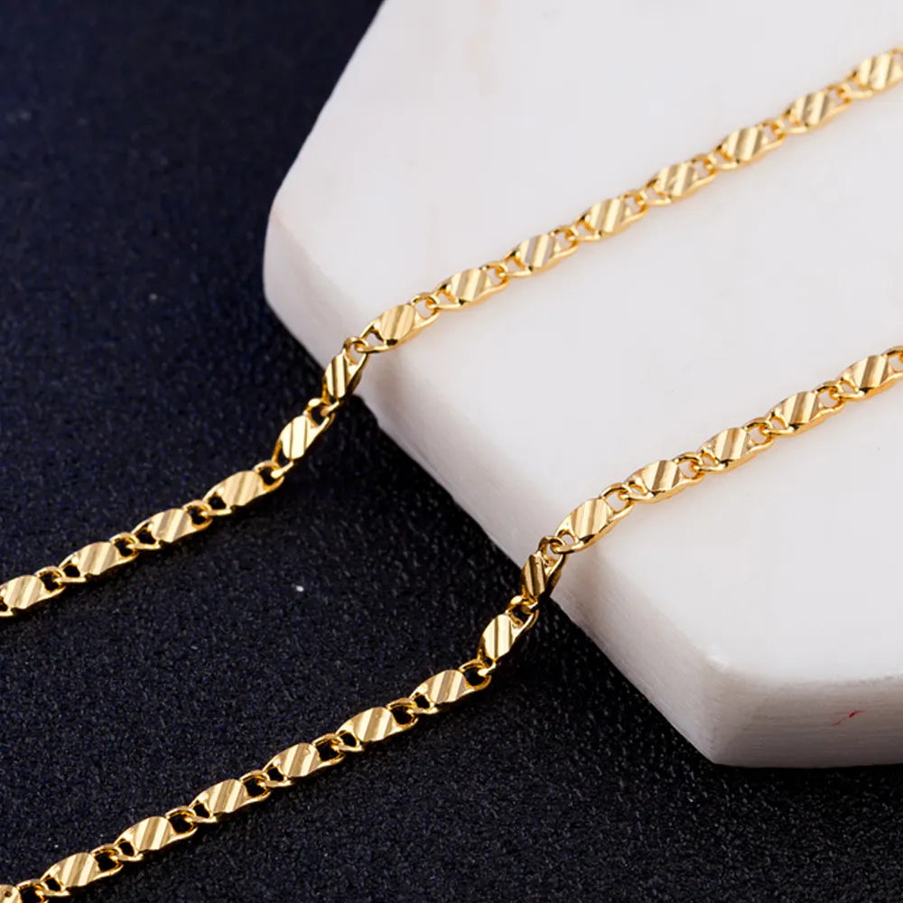 925 Sterling Silver Gold Plated Unisex Chain Necklace - Various Lengths