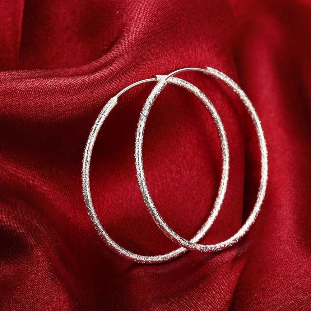 925 Sterling Silver Simple Hoop Earrings