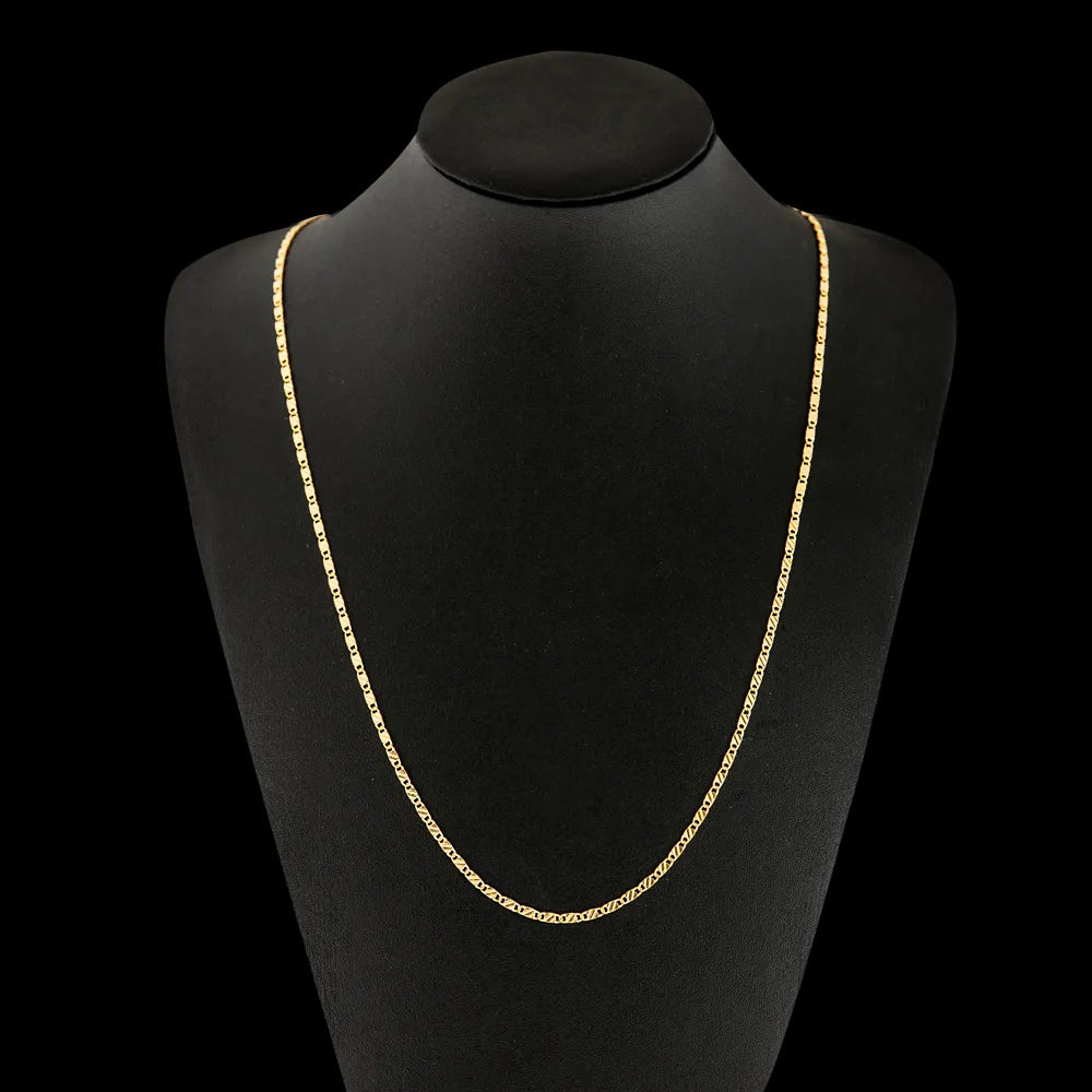 925 Sterling Silver Gold Plated Unisex Chain Necklace - Various Lengths