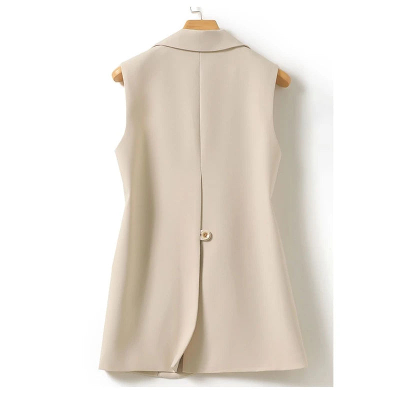Ladies' Long Sleeveless Waistcoat - Long Sleeveless Vests