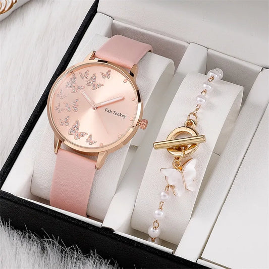 2 pc Watch and Bracelet Gift Set in 5 color choices
