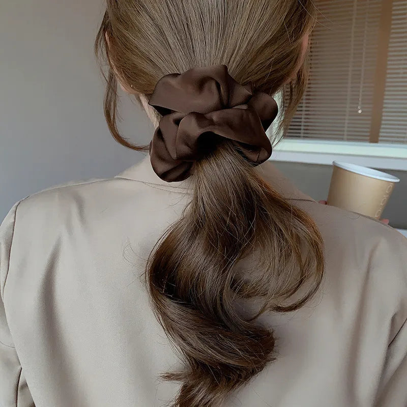 Big Elegant Silk Elastic Hair Scrunchies