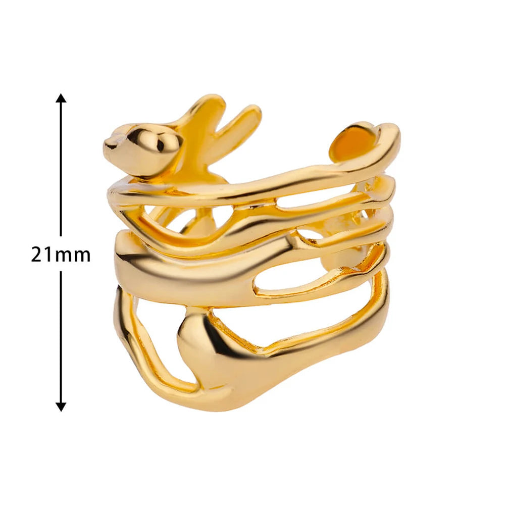 Trendy Stainless Steel Fashion Rings in gold or silver colors and a variety of unique designs