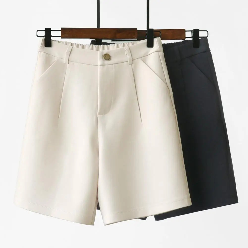 Vintage Dressy High Waist Bermuda Shorts with Elastic back
