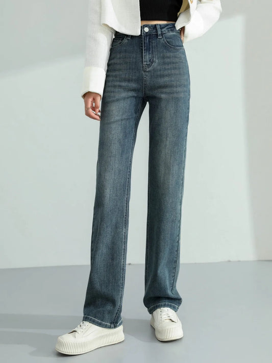 Y2K High Waist Straight Leg Jeans in 2 Lengths