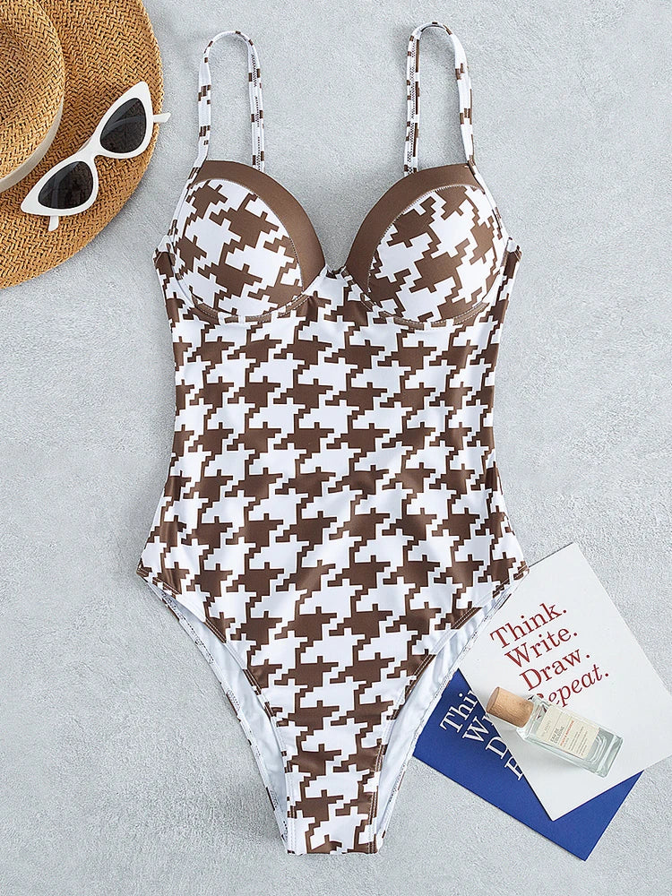 Modestly Sexy Retro High Cut Backless One Piece Swimsuit