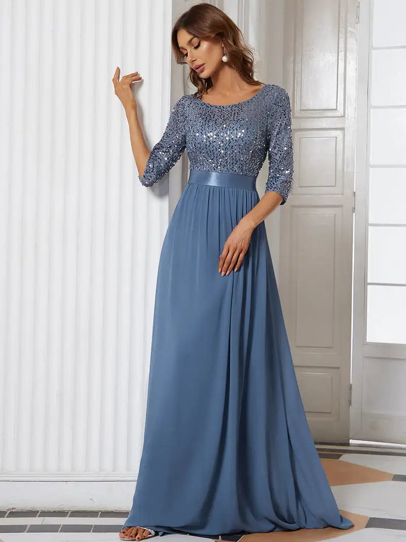 Formal Chiffon Sleeve Bridesmaid/Mother of Bride or Groom Dress also in Plus sizes