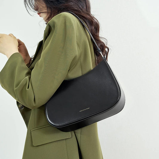 Designer Split Leather Underarm Shoulder Bag