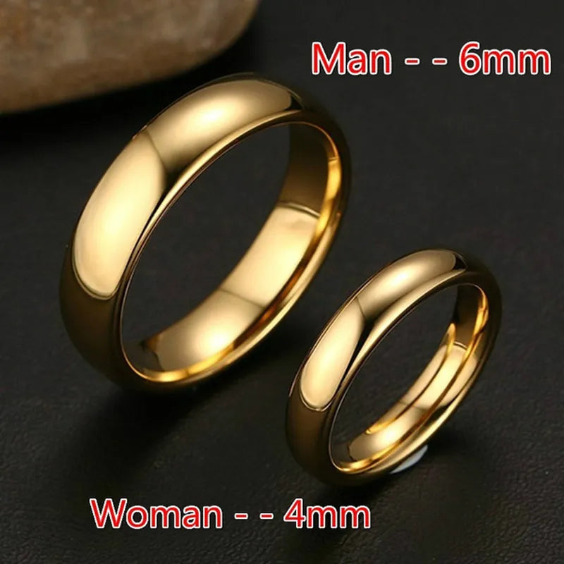 Stainless Steel Classic Wedding Bands in 5 colors