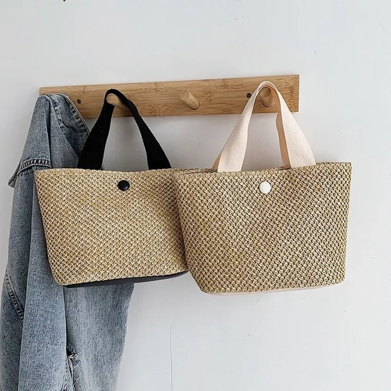 Beach Vacation, Here We Come! New Retro Straw Woven Hand Bag