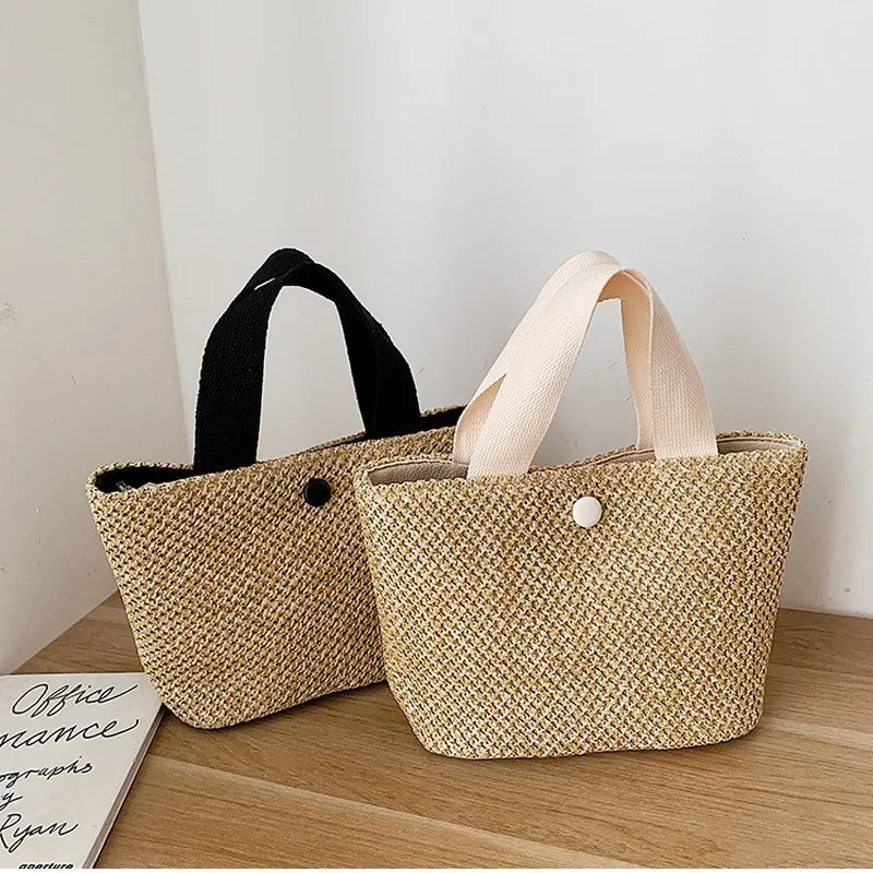 Beach Vacation, Here We Come! New Retro Straw Woven Hand Bag