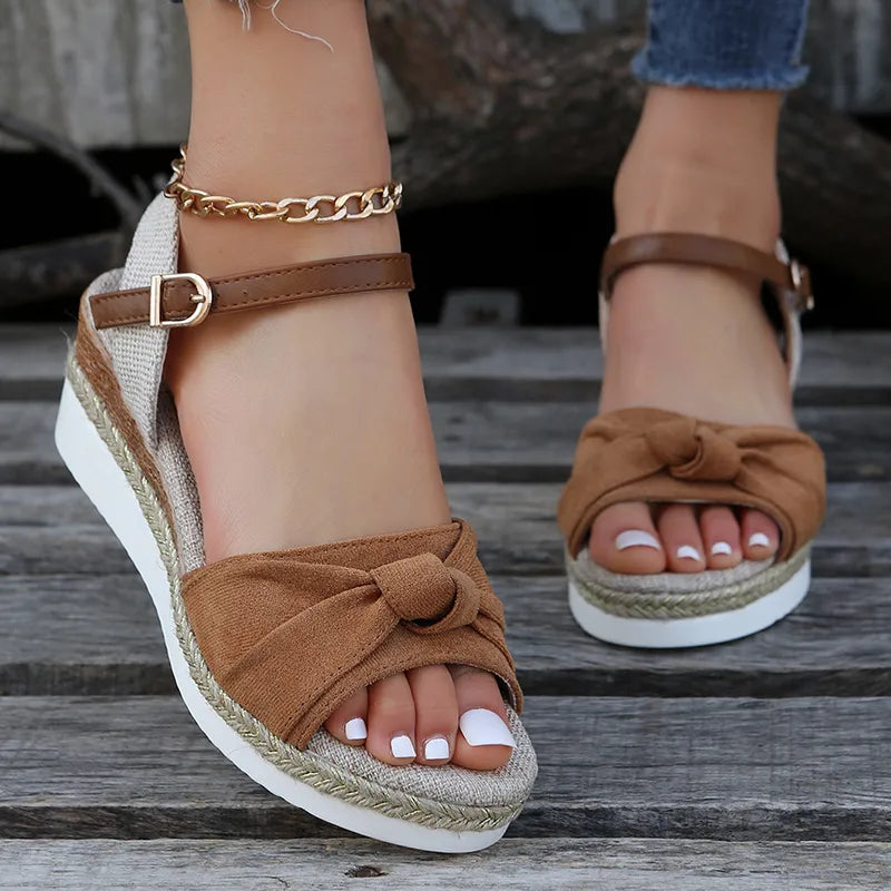 Bring on Summer!  Fashion Platform Peep Toe Wedge Sandals