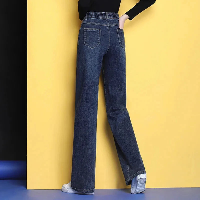 Wide Straight Leg Denim Jeans