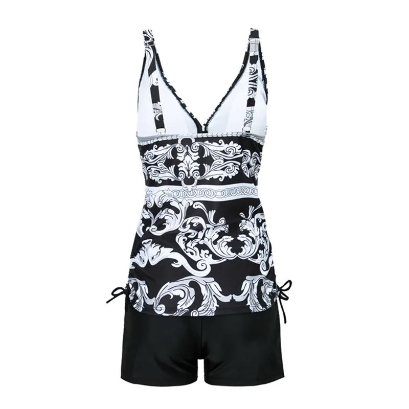 Tankini Two Piece Swimsuit with Shorts - Sizes S-3XL