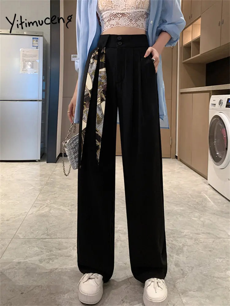 Women's Straight Wide Leg Business/Dress Suit Pants