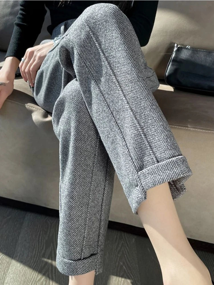 Contemporary Dressy/Casual Herringbone Ankle Pants