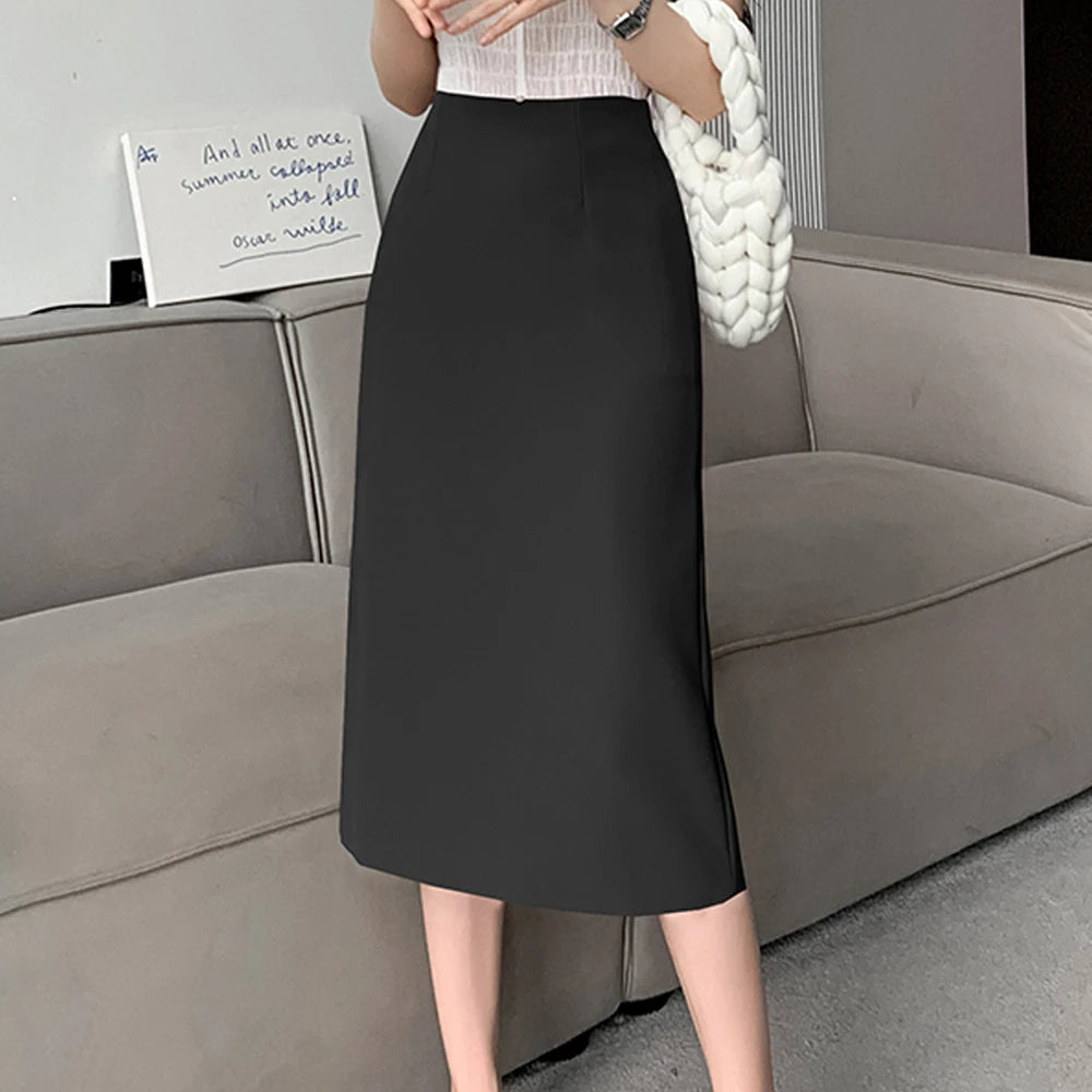 Basic Wardrobe Essential - Straight Skirt w/Back Slit