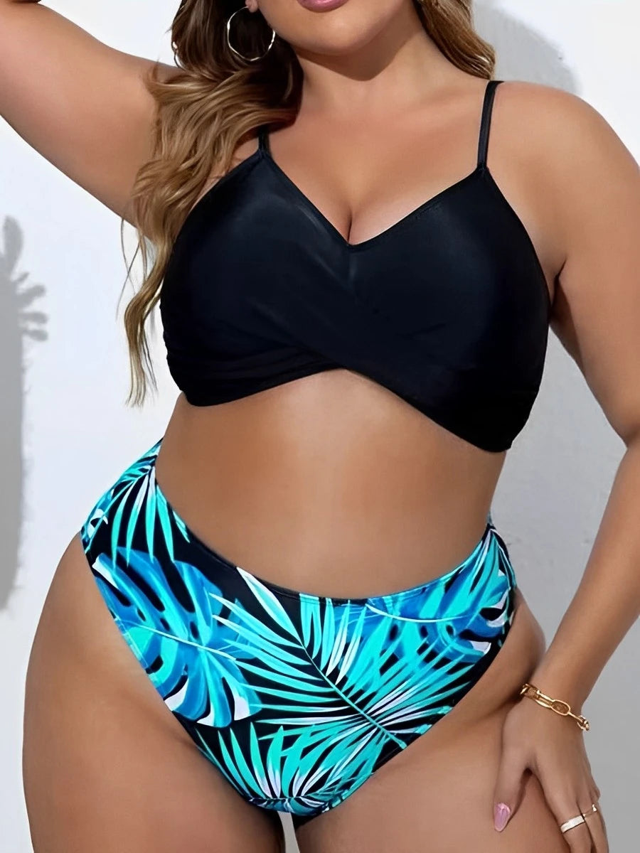 2 Piece Plus Size Swimsuit with Matching Cover Up in Plus Sizes