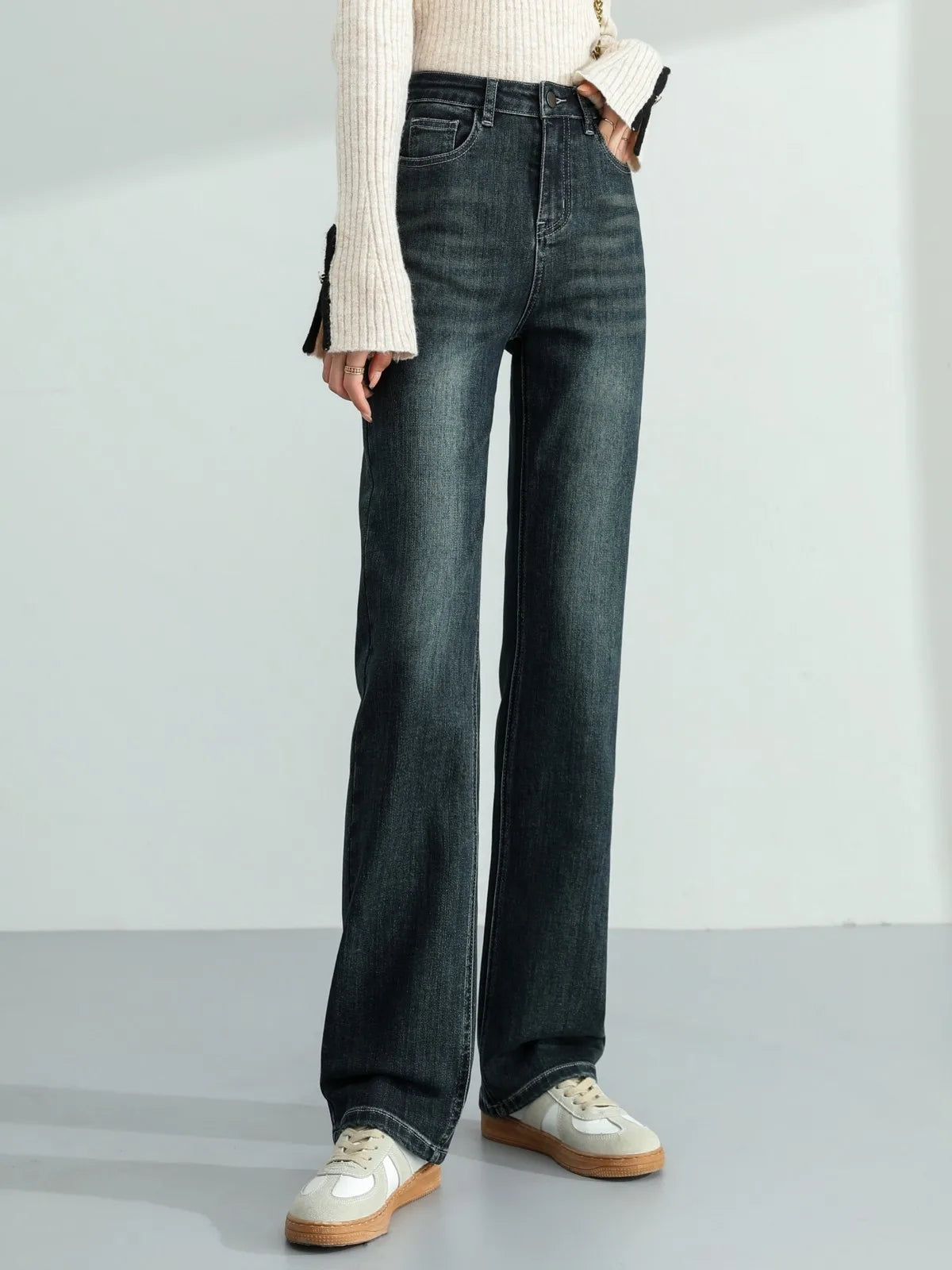 Y2K High Waist Straight Leg Jeans in 2 Lengths