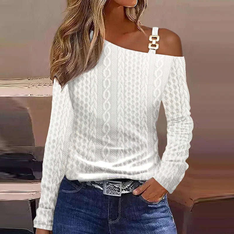 Sexy Off Shoulder Long Sleeve Pullover Top